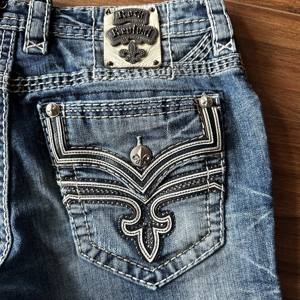 Men’s Rock Revival Jeans 34 Waist Stan Straight